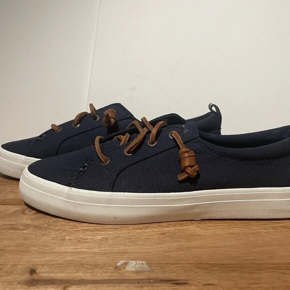 Sperry Top Sider Women's Size 8W Crest Vibe Linen Blue Sneaker NEW - Picture 1 of 11